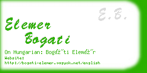 elemer bogati business card